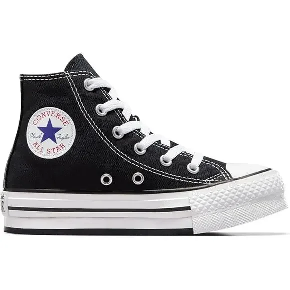NWT Converse Girls' Chuck Taylor All Star EVA Lift High Top,Black/White-11 - Picture 3 of 6